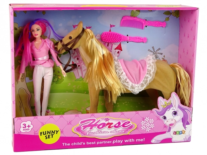 Rider Doll with Brown Pony Figures