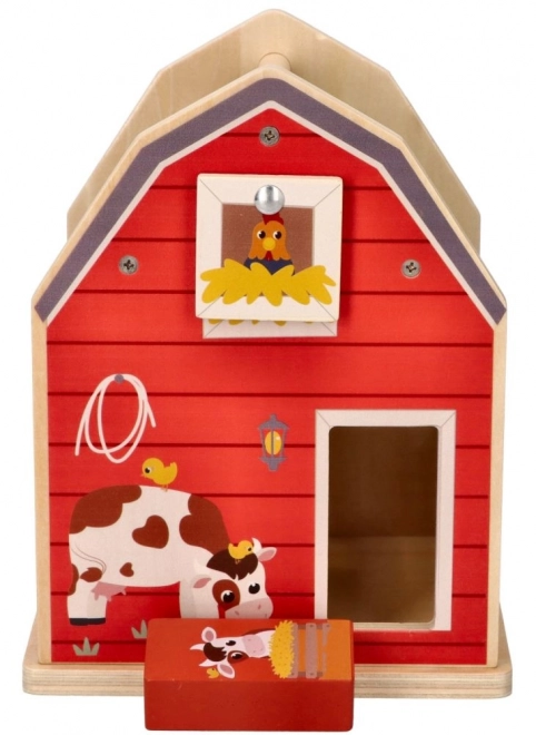 Wooden Farm Shape Sorter with Blocks