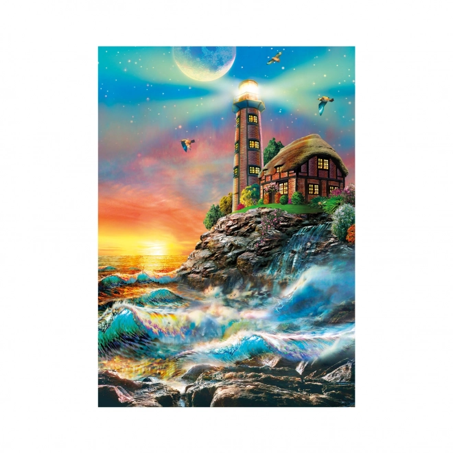 Dino Neon Glow Lighthouse Puzzle 1000 Pieces