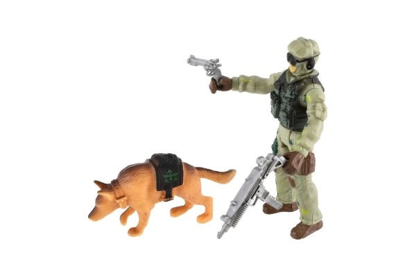 Military Adventure Playset with Boat, Soldier, and Dog