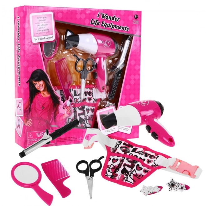 Interactive Hairstyling Set for Kids 3+ Little Hairdresser with Hairdryer and Accessories