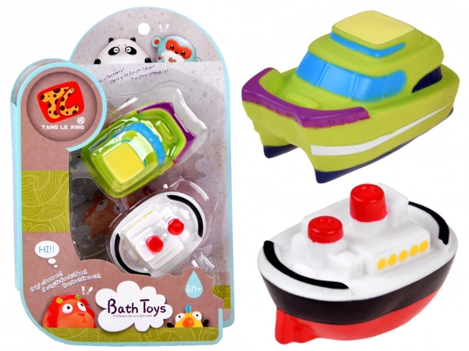 Rubber Bath Toys Ship and Boat Set