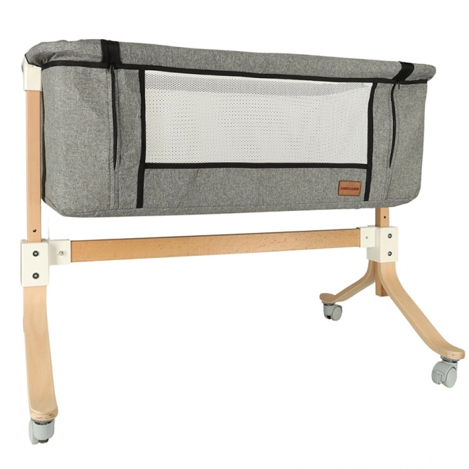 Wooden Baby Co-Sleeper Crib on Wheels