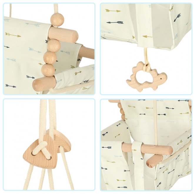 Wooden Baby Swing with Arrows