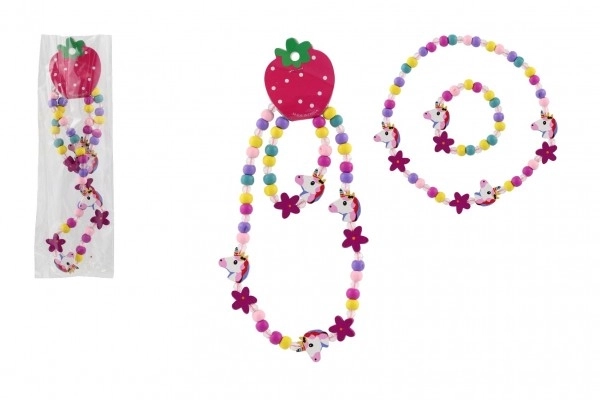 Unicorn Bead Necklace and Bracelet Set