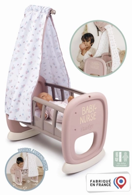 Cradle with Canopy for Dolls Baby Nurse