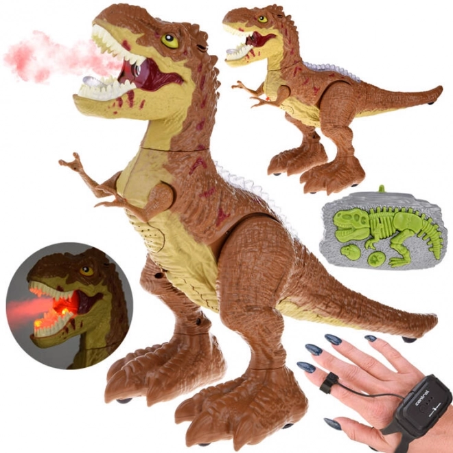 Remote-Controlled Gesture Dinosaur T-Rex Toy – brown