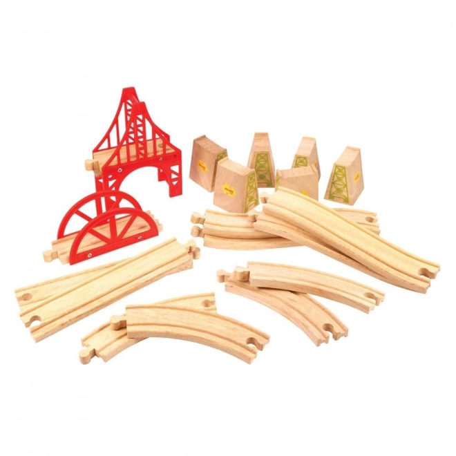 Wooden Railway Bridge Set 18 Pieces