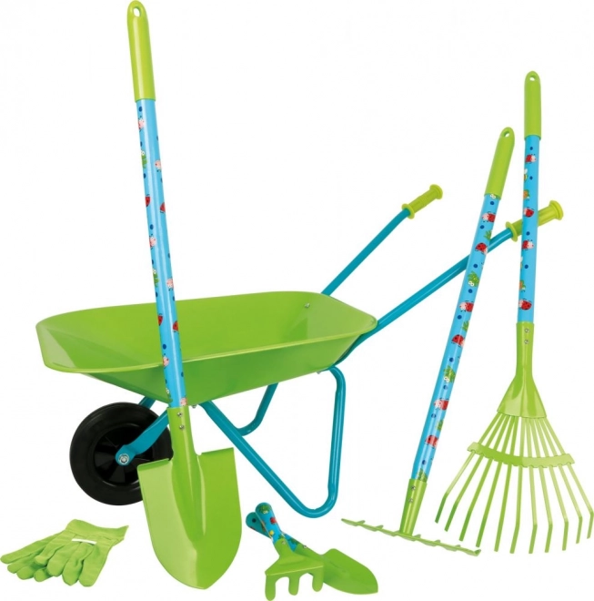 Gardener Set with Wheelbarrow, Shovel, and Rake