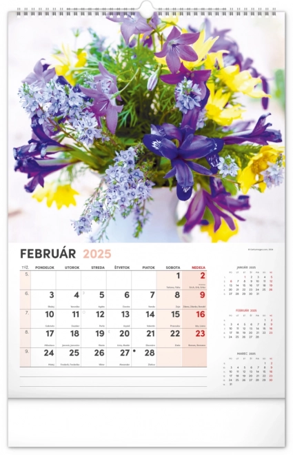 Wall Calendar Flowers 2025