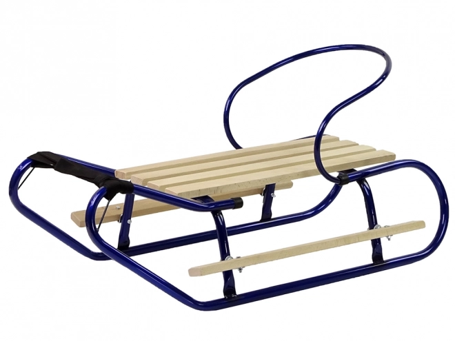 Metal Sleds With Backrest and Strap in Blue