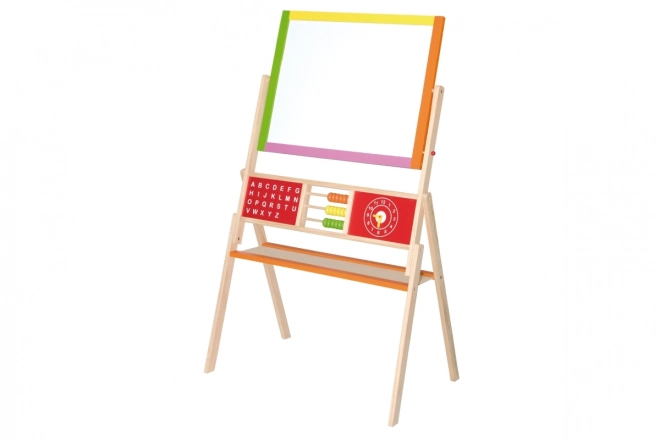 Wooden 2-in-1 Art Easel with Magnetic and Chalkboard