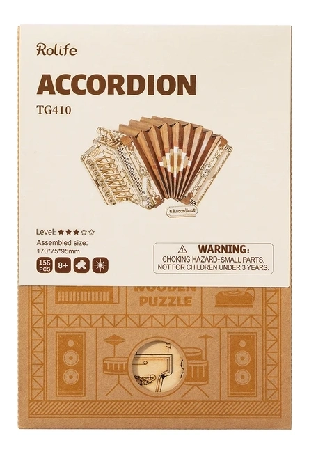 Wooden 3D Puzzle Pull Accordion