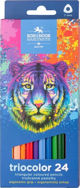 Triocolor Triangle Colored Pencils 12-pack Tiger Edition