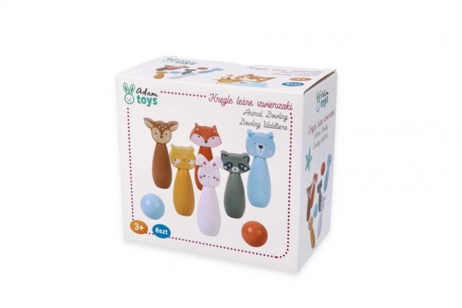 Wooden Forest Animal Bowling Set