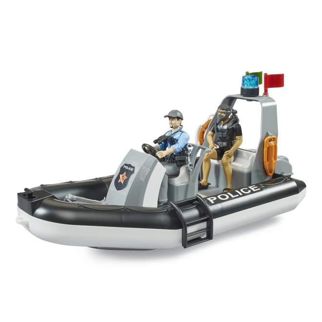 Bruder Police Boat with Officer and Diver