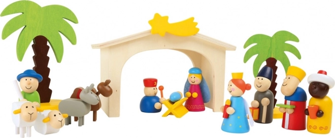 small foot children's wooden nativity set