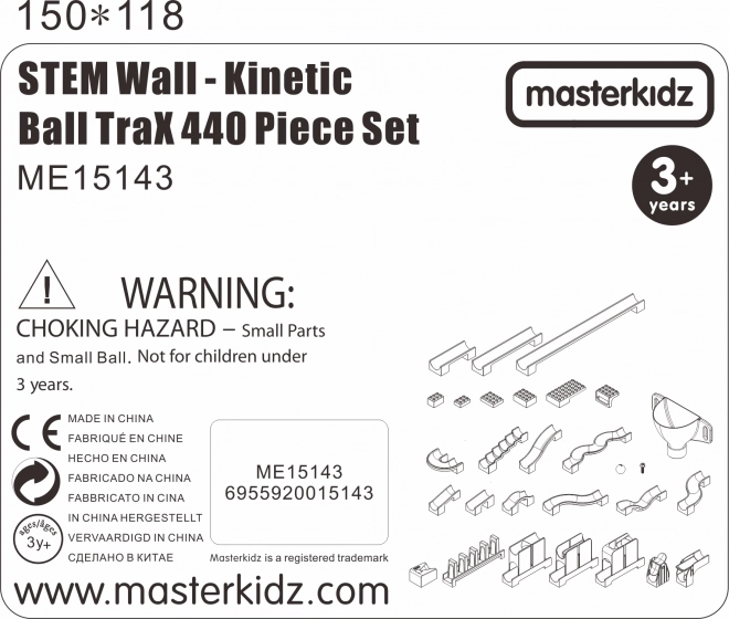 Masterkidz construction set ball track STEM Board 440 pieces