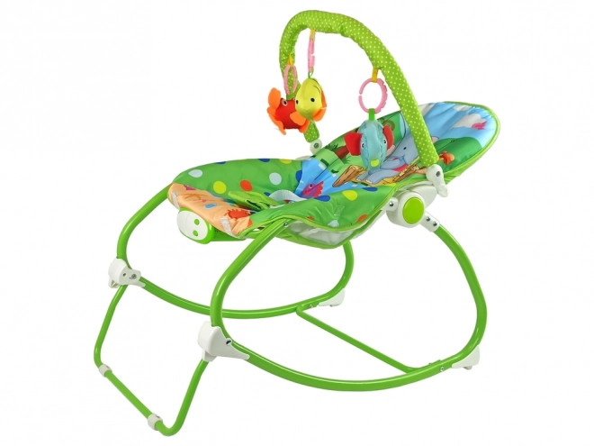 Green Baby Rocker and Bouncer with Sounds and Vibration