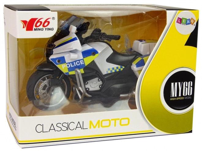 Police Motorcycle with Pull-Back Mechanism and Sound and Light Effects