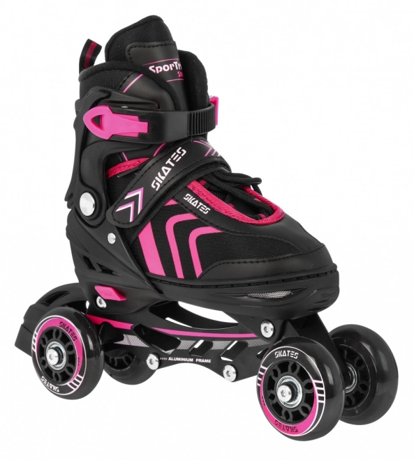 4-in-1 Kids Skates Rollers Ice Skates Pink Size 29-33