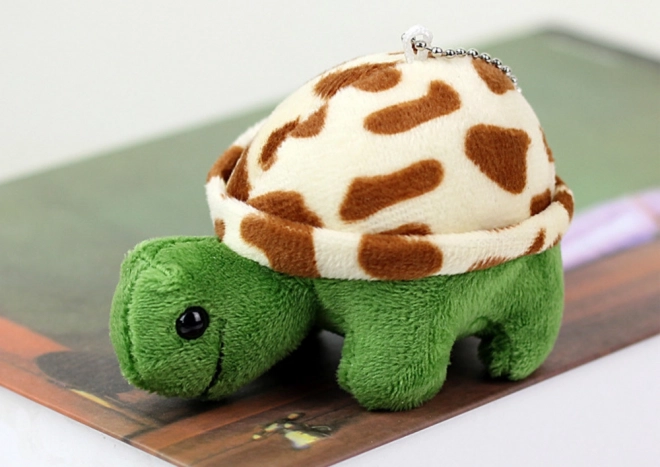 Plush Turtle Keychain Brown