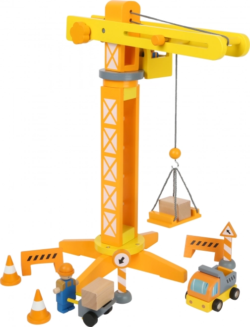 Wooden Construction Crane with Accessories