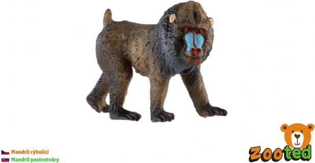 Figurine en plastique de mandrill – mâle réaliste 7 cm