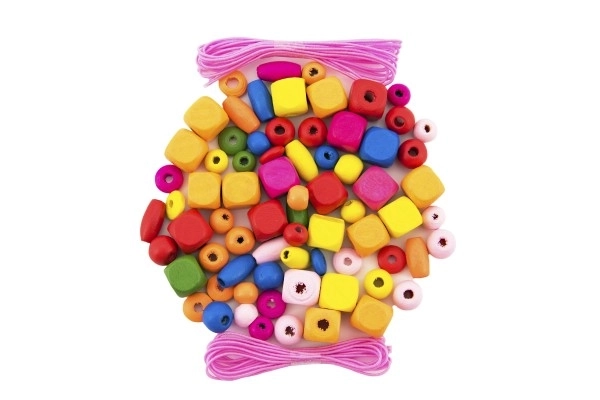 Colorful Wooden Beads with Elastics