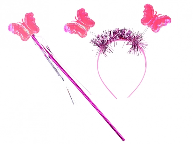 Pink Fairy Costume with Glowing Butterfly Wings – Bright Pink