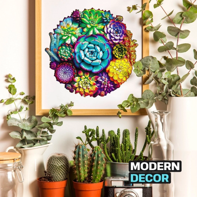 Wooden Puzzle Succulents