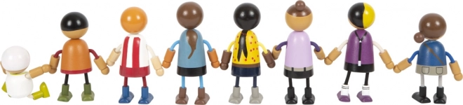 Wooden Flexible Family Dolls with Child