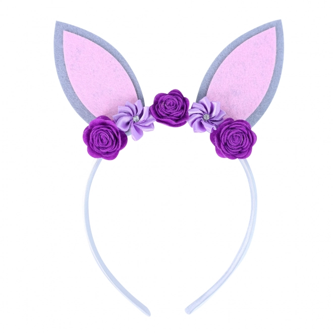 Children's Purple Headband with Bunny Ears