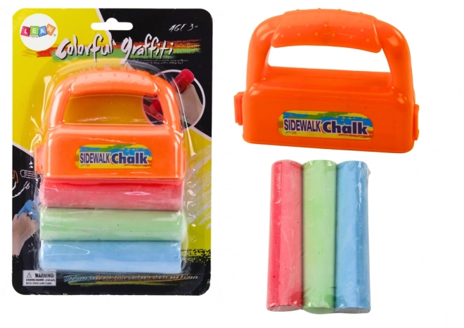 Sidewalk Chalk Set with Handle - Orange