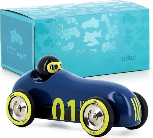 Vilac Wooden Car Old Sport Compet Dark Blue