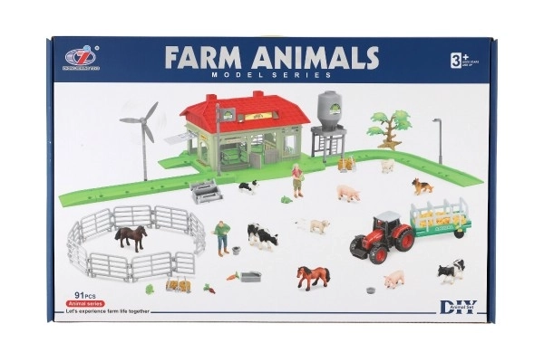 Home Farm Set with Animals and Tractor