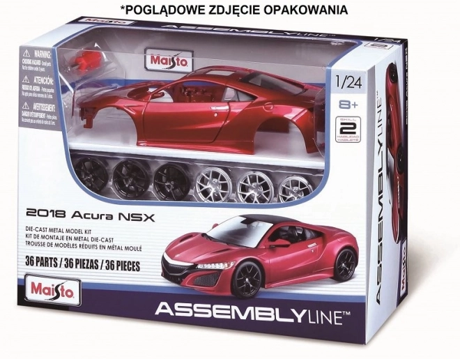 Audi R8 V10 Plus Red Metal Model Car Kit 1:24 Scale