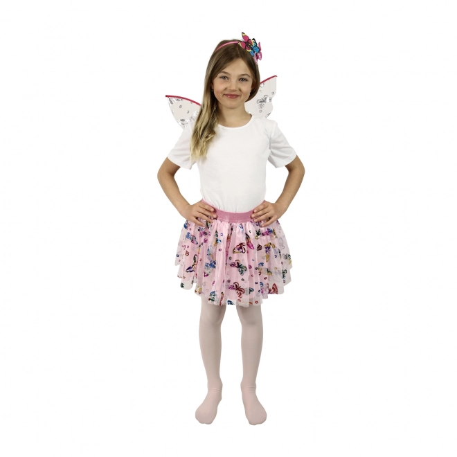 Children's Tutu Skirt Butterfly Costume with Headband and Wings