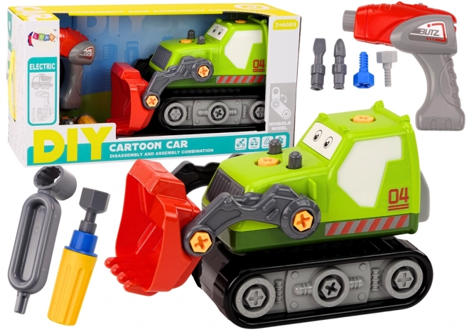 Cartoon Track Excavator DIY Green