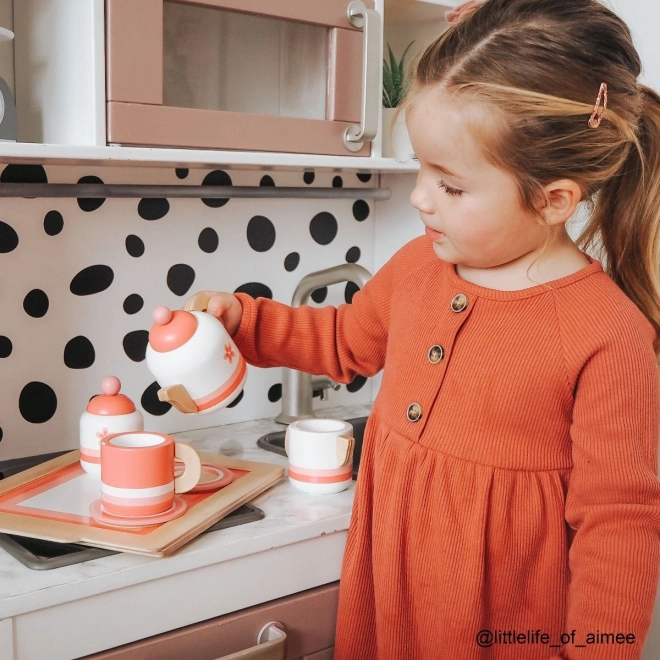 Bigjigs Toys Wooden Pink Tea Set