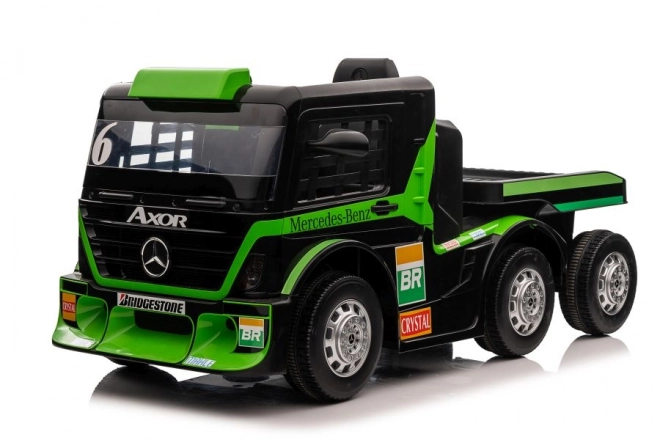 Electric Mercedes Ride-On Car with Trailer - Green