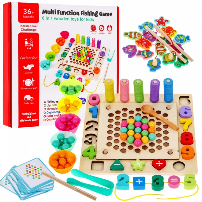 Wooden Educational Games Set 6 in 1 for Kids 3+