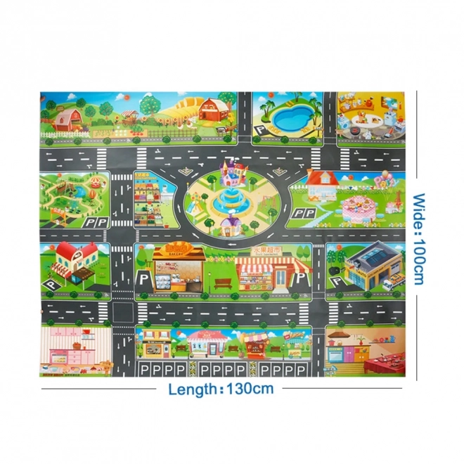 Waterproof Play Mat with City Roads and Traffic Signs