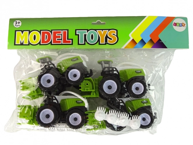 Green Farm Toy Tractors Set