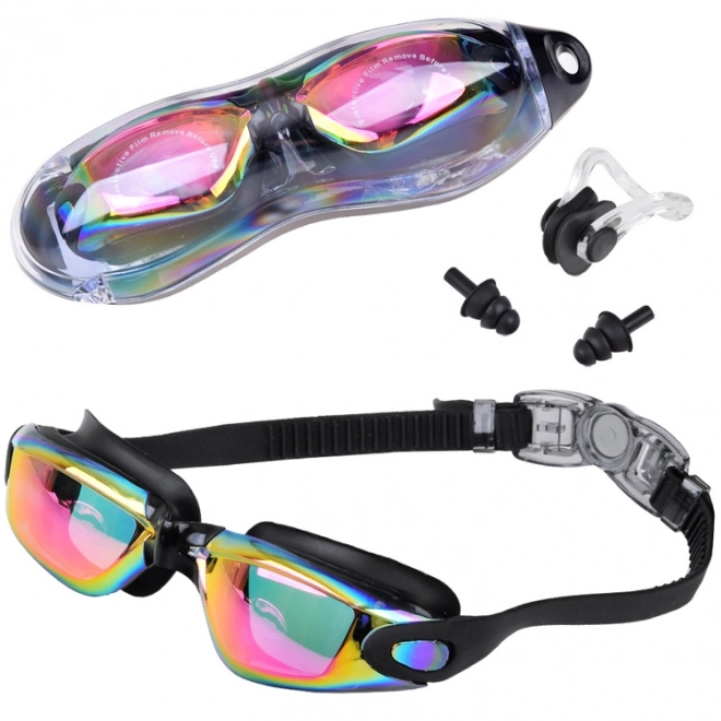 Swimming Goggles Set with Ear and Nose Plugs