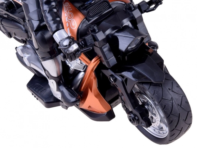 Remote Control Sports Motorcycle with Rider – orange