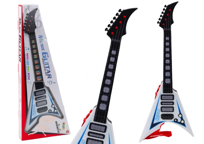 Children's White Electric Guitar with Lights and Melodies