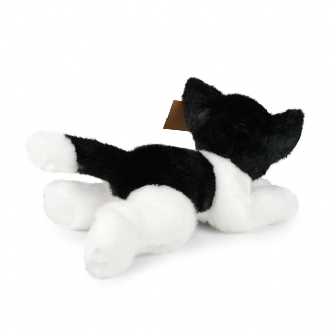 Plush Black and White Lying Cat