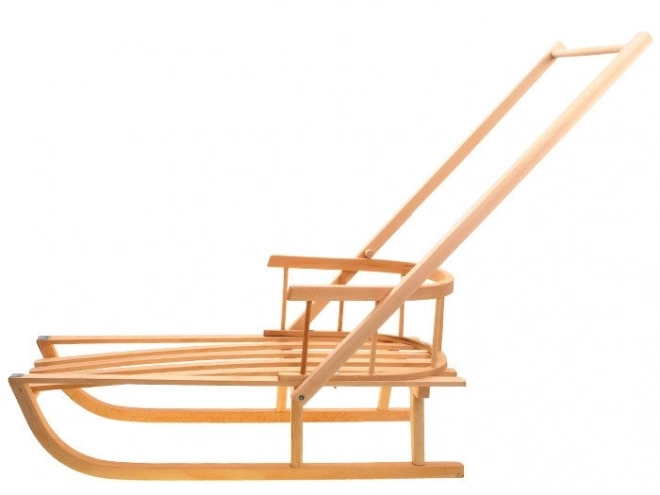 Classic Wooden Sled with Pushback for Children