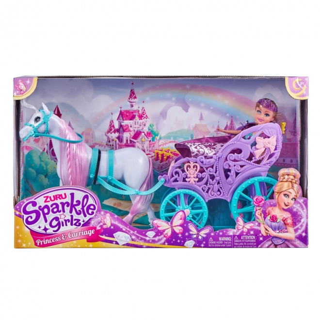 Princess Sparkle Girlz Doll with Horse and Carriage